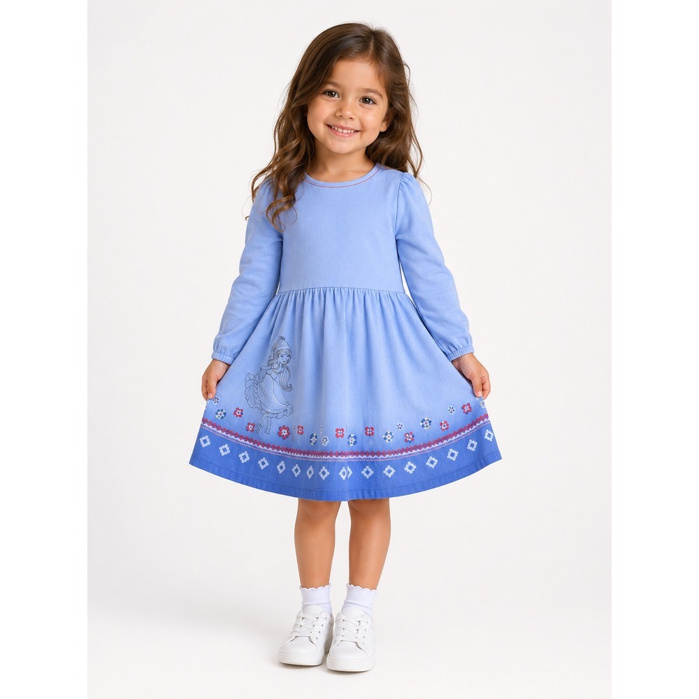 Disney Princess Blue Dress Embroidered‎ Size 7/8